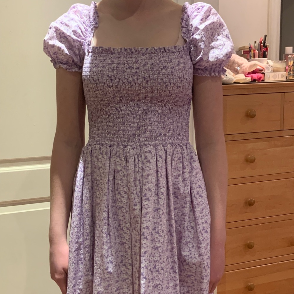 Janie and Jack Lilac Floral Smocked Dress
